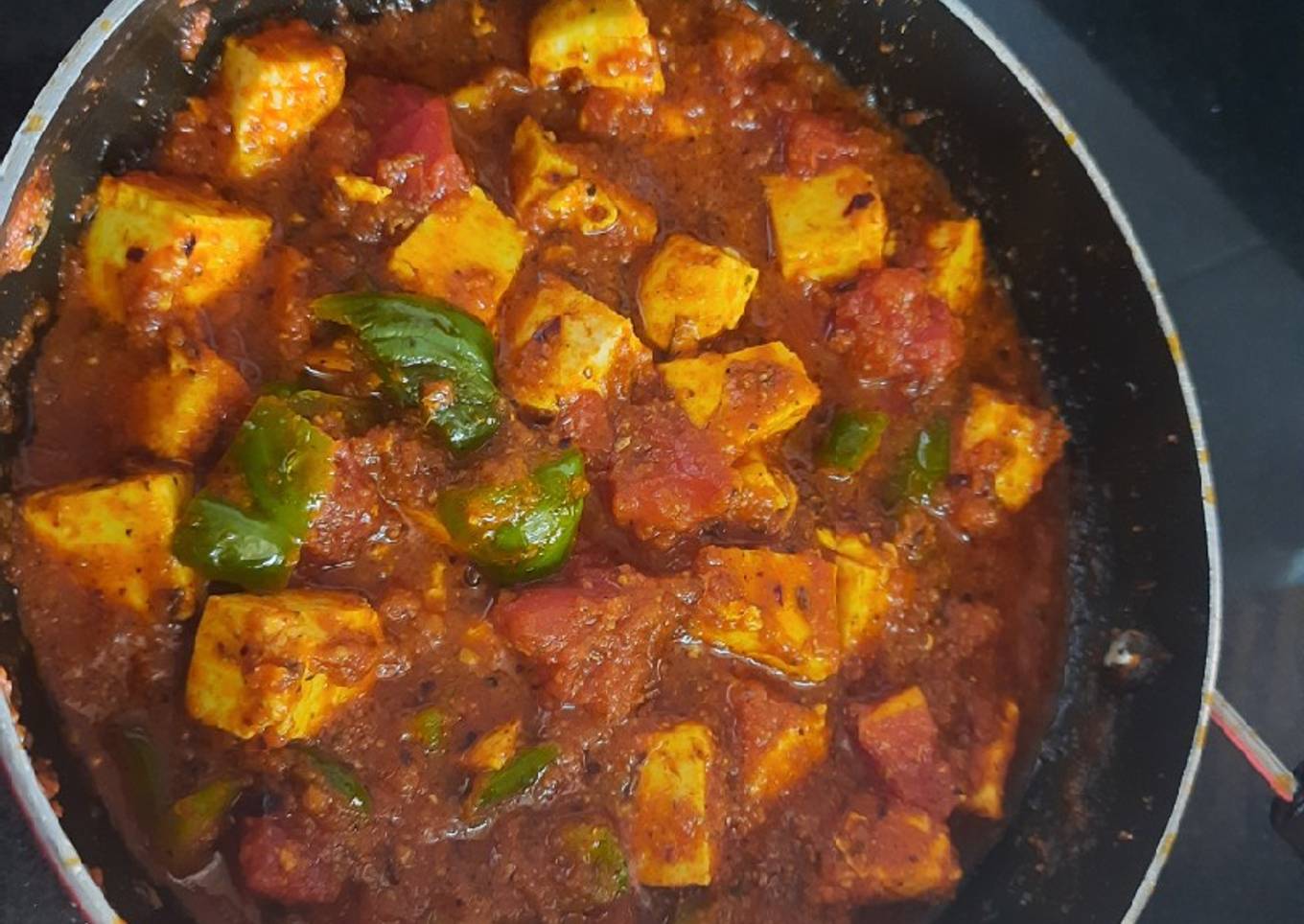 Kadai paneer (jain)