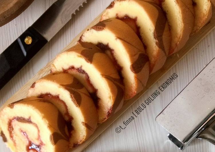 Resep Bolu Gulung Ekonomis | 6 Telur, Metode All In One ❤ yang Enak Banget