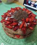 Torta de chocolate con Mousse de chocolate y frutillas frescas!!