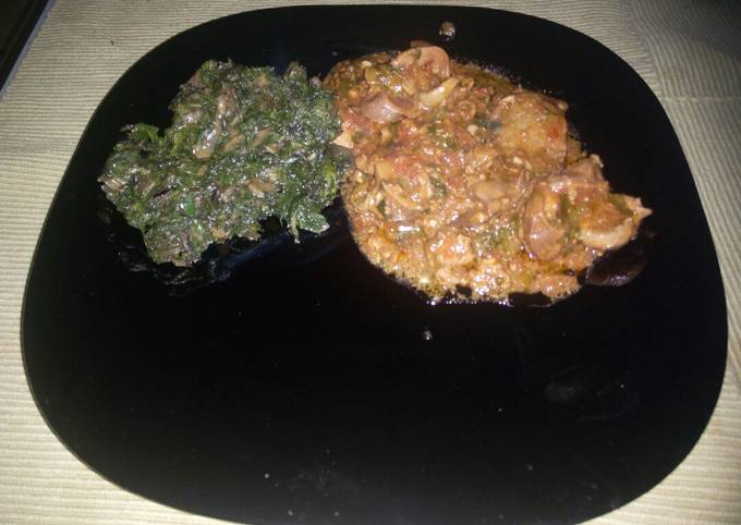 Wet fried gizzard and spinach...#local food contest.Mombasa