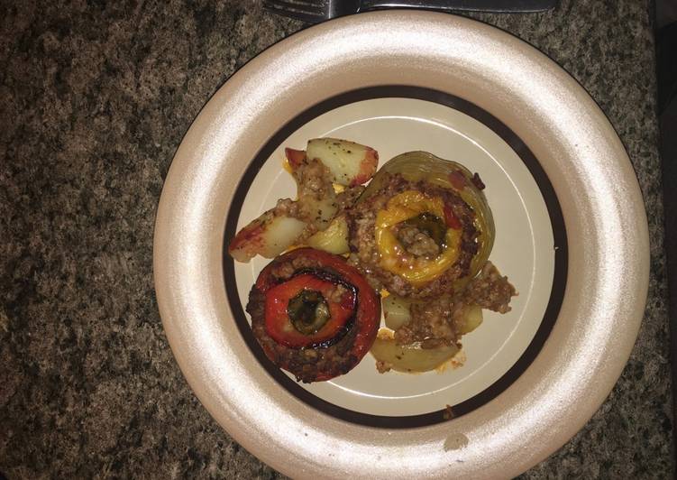 Easiest Way to Make Delicious Stuffed peppers and tomato