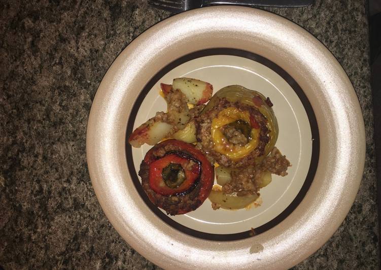 Stuffed peppers and tomato