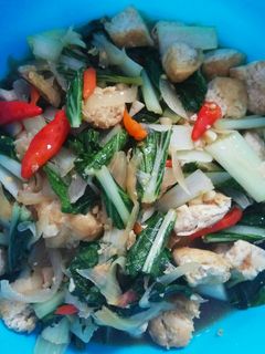 Foto resep Tumis sawi hijau tahu mudah