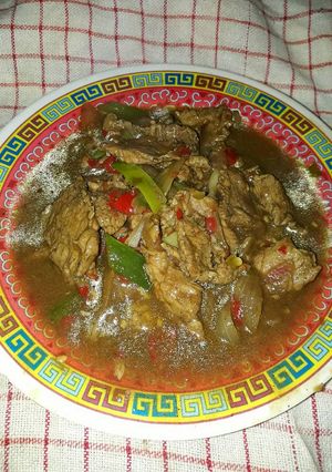 Foto resep Daging sapi lada hitam pedas simpel