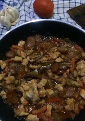 Foto resep Ayam Sosis Asam Manis