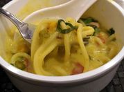 A picture of cilantro noodle soup