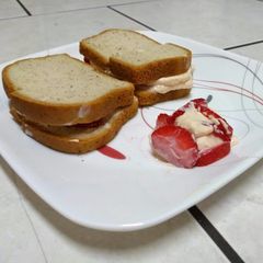 A picture of Strawberry cream cheese sandwich.