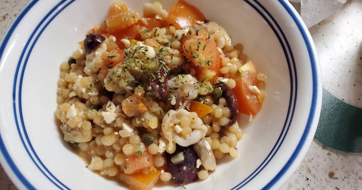 Mediterranean Couscous with Seafood Mix Recipe by Lauren Cookpad