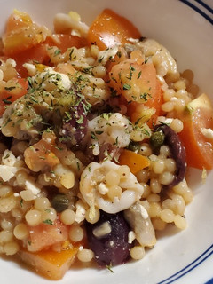 A picture of Mediterranean Couscous with Seafood Mix.