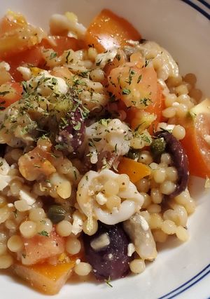 A picture of Mediterranean Couscous with Seafood Mix.