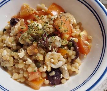 Update, Serving Recipe Mediterranean Couscous with Seafood Mix Delicious Nutritious