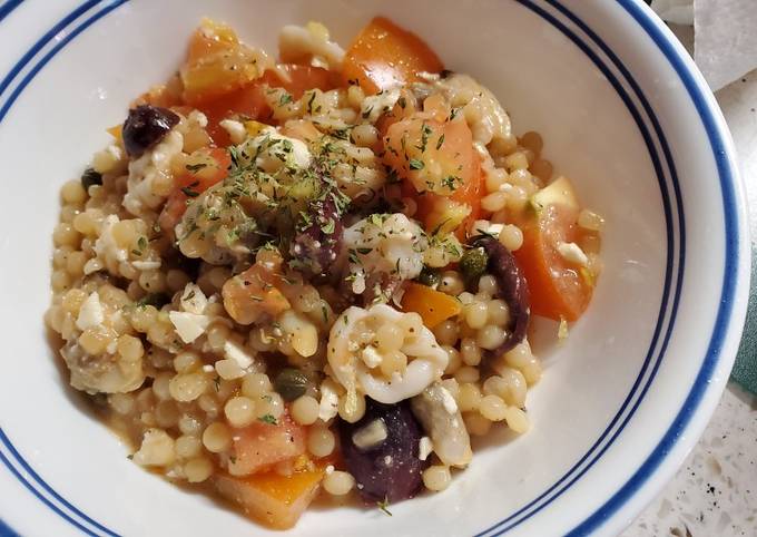 How to Make Homemade Mediterranean Couscous with Seafood Mix