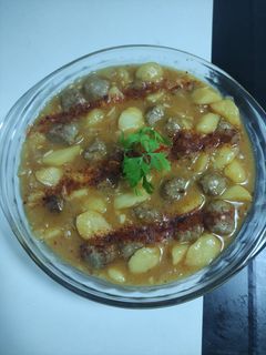 Una foto de Butifarra fresca a la sidra con patatas, airfryer 😋