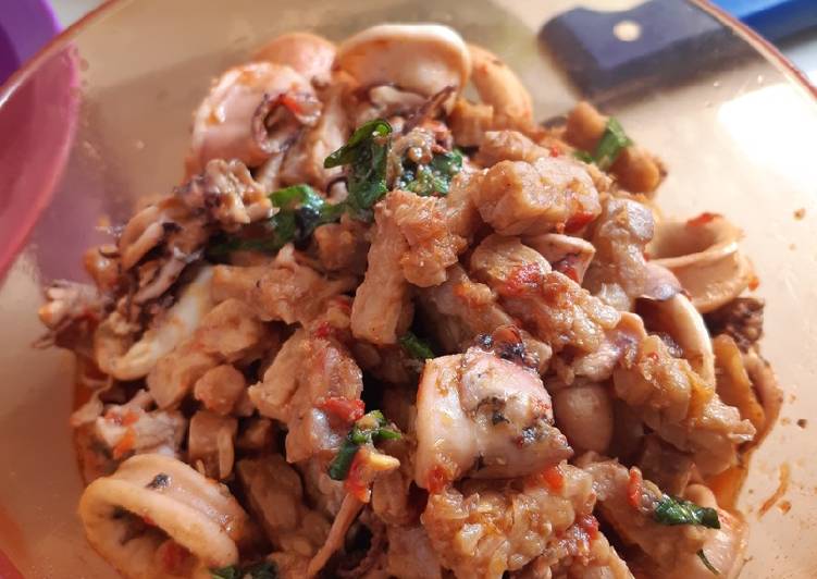 Cumi Tempe Masak Kemangi