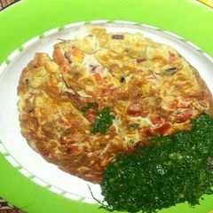 Omelette with kales A picture of Omelette with kales.