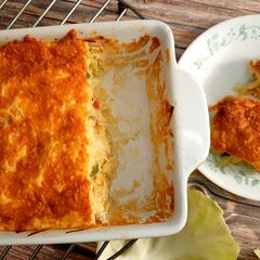 A picture of Cheesy Cabbage Casserole.