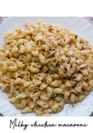 A picture of Milky chicken macaroni.