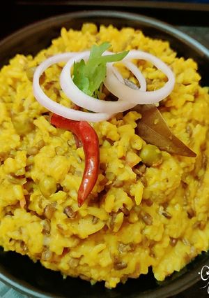 A picture of Moong Daal khichdi.