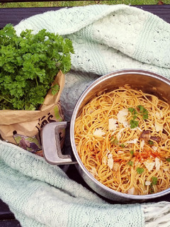 Spaghetti mit Pilz - Sahnesauce Rezepthauptbild