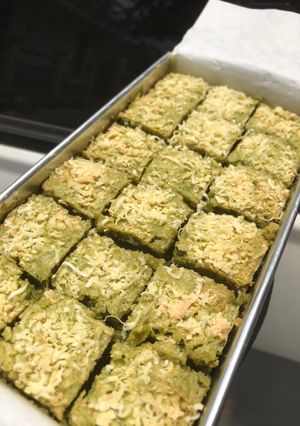 Foto resep Fudgy brownies sekat | matcha greentea