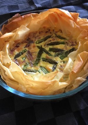 Une photo de Tarte croustillante aux asperges vertes