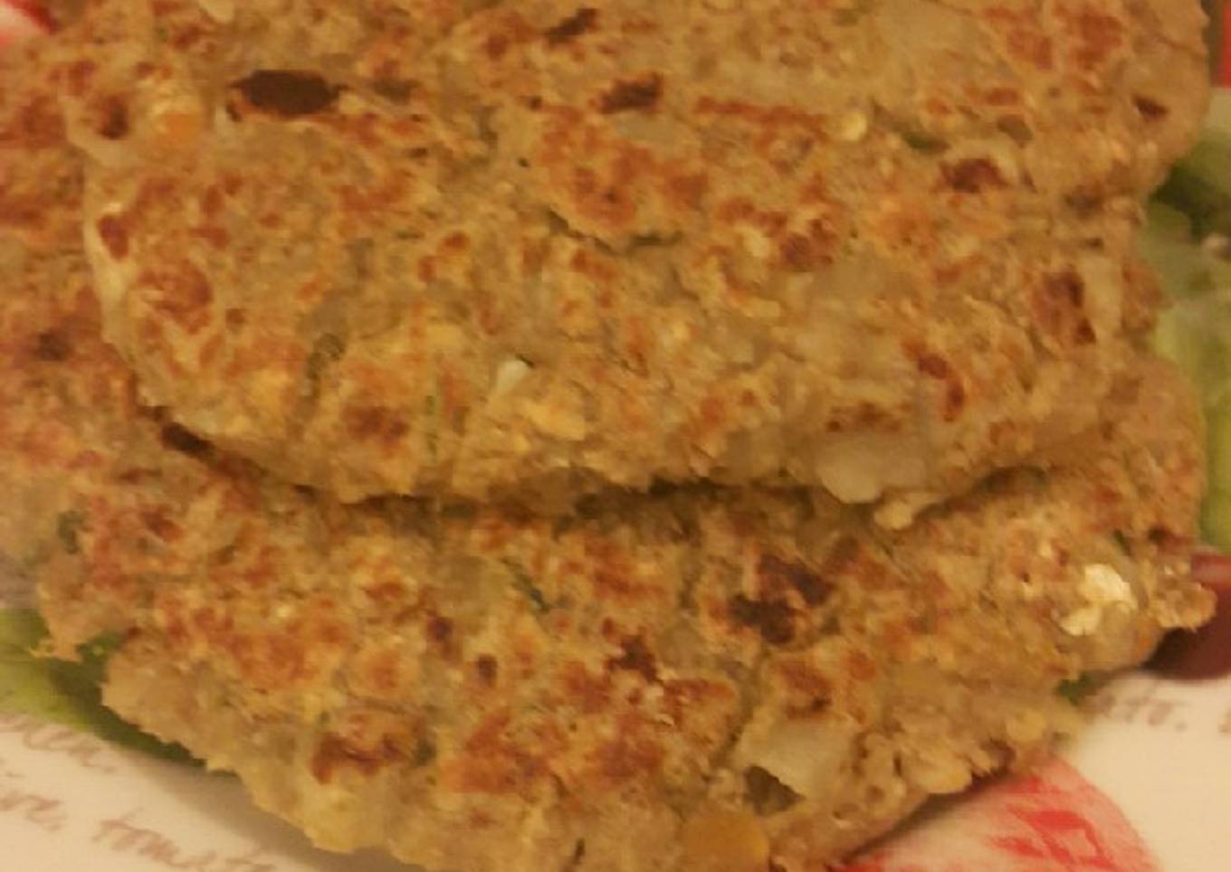 Hamburguesas de lentejas y cebolla veganas