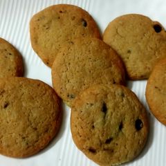 Rose flavoured choco chip cookies A picture of Rose flavoured choco chip cookies.