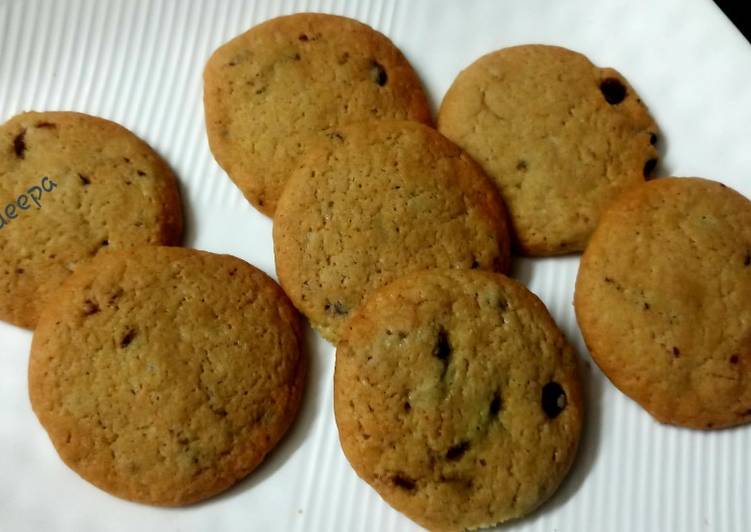 Steps to Make Super Quick Homemade Rose flavoured choco chip cookies