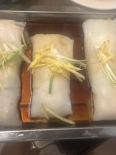 A picture of Cheung fun - Chinese Shrimp Rice Noodles - AMAZING.