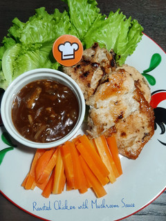 Foto resep Roasted Chicken with Mushroom Sauce