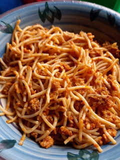 A picture of Spaghetti in egg sauce.