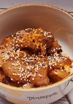 Hình của món Vú heo nướng sa tế.