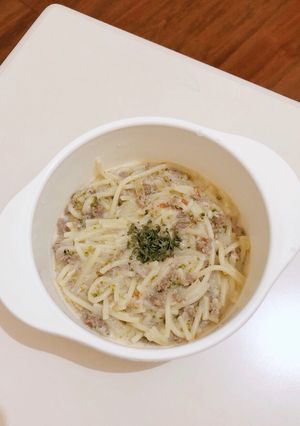 Foto resep [MPASI] Beef Broccoli Spaghetti Cabonara
