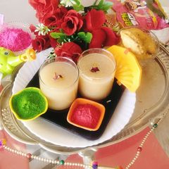 A picture of Holi special Thandai (Flavoured Spiced Drink).