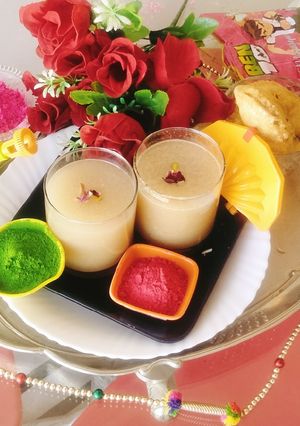 A picture of Holi special Thandai (Flavoured Spiced Drink).