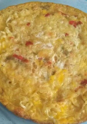 Foto resep Mi dadar / pizza mie bumbu ulek