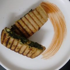 A picture of Corn spinach toast.
