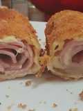 Rollos de jamón y queso fritos