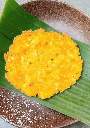 Hình của món Trứng chiên chay làm từ óc đậu.