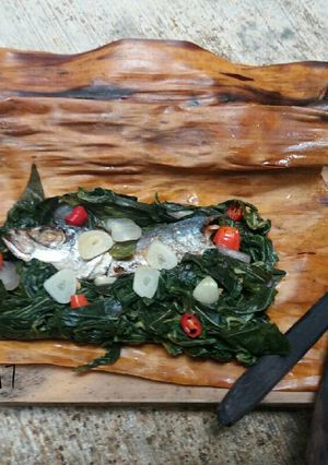 Foto resep Pepes daun singkong peda asin