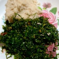 Kale and Ugali A picture of Kale and Ugali.