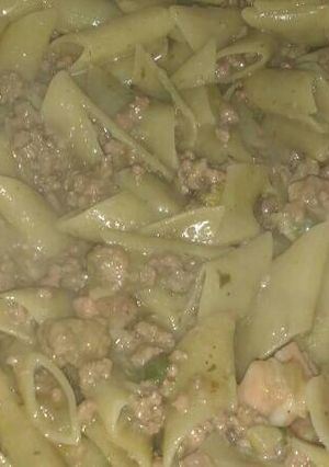 Una foto de Guisito rápido de fideos Rigatti al disco