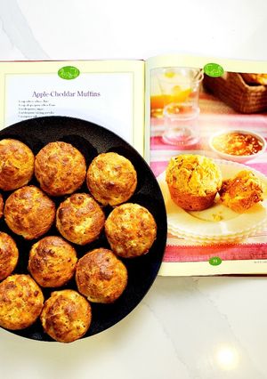 A picture of Apple Cheddar muffins.