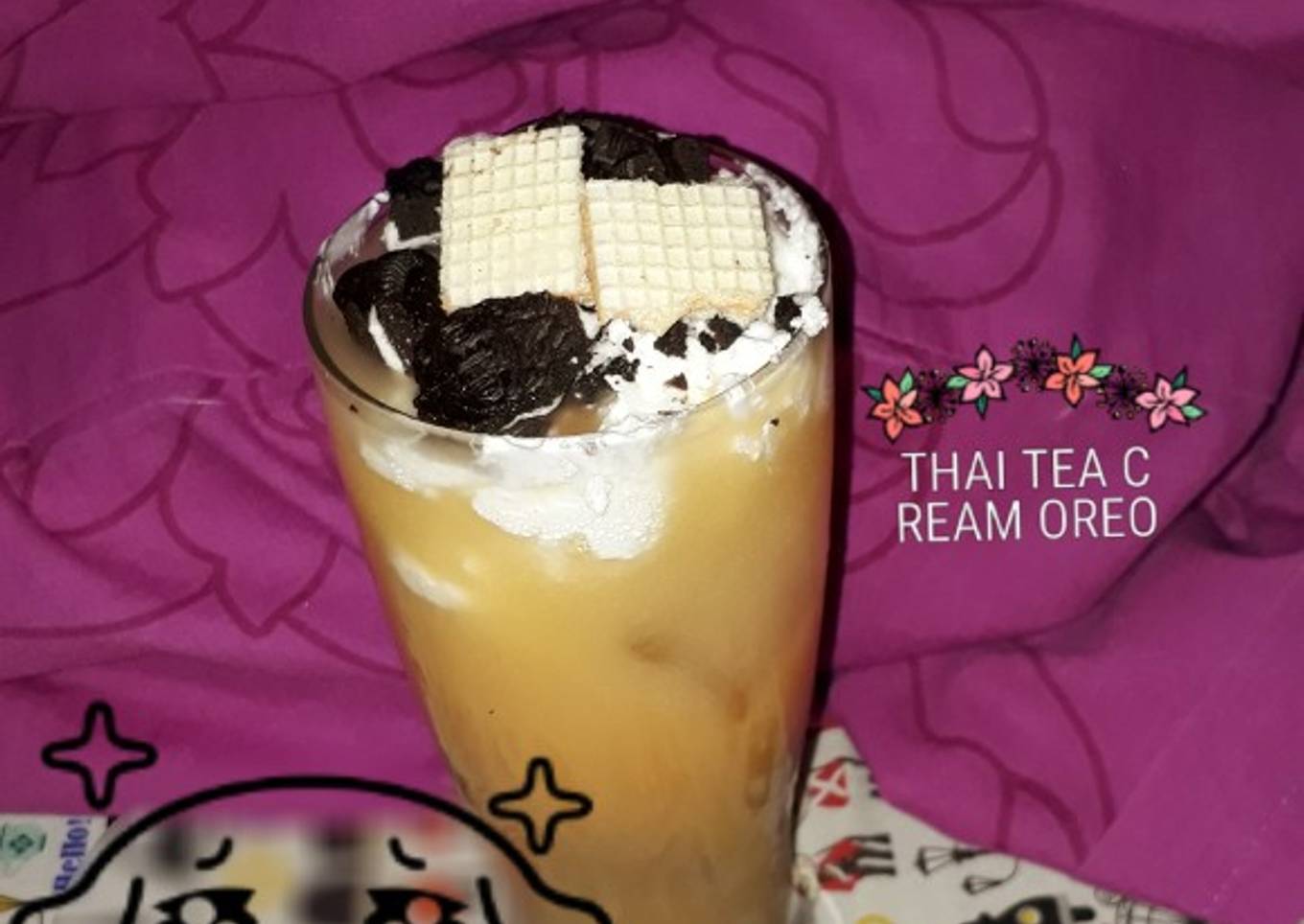 Thai tea cream oreo🍶