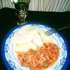 Boiled yam nd cabbage stew A picture of Boiled yam nd cabbage stew.