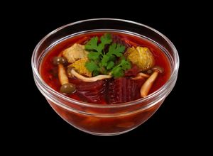 Hình của món SP.0945 - Canh Sụn Sườn Heo Nấu Củ Dền & Nấm Nâu.