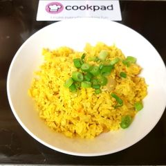 My Saffron & Egg Fried Rice. 😁 A picture of My Saffron & Egg Fried Rice. 😁.