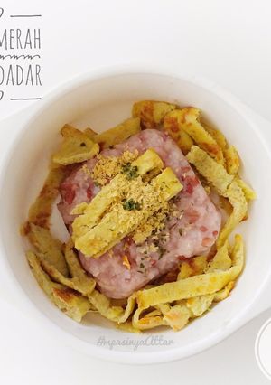 Foto resep Mpasi 8m+ Nasi merah telur dadar