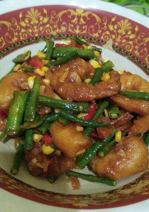 Foto resep Udang Tepung Saus Asam Manis + Vegetables mix