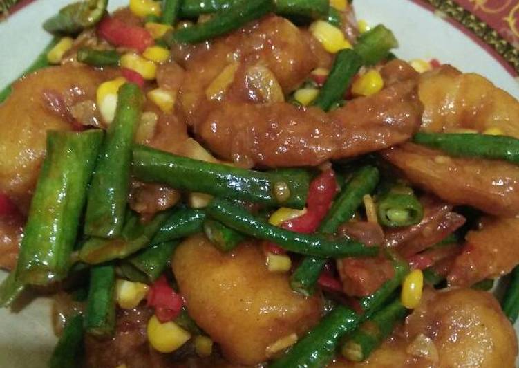 Resep Udang Tepung Saus Asam Manis + Vegetables mix Anti Gagal